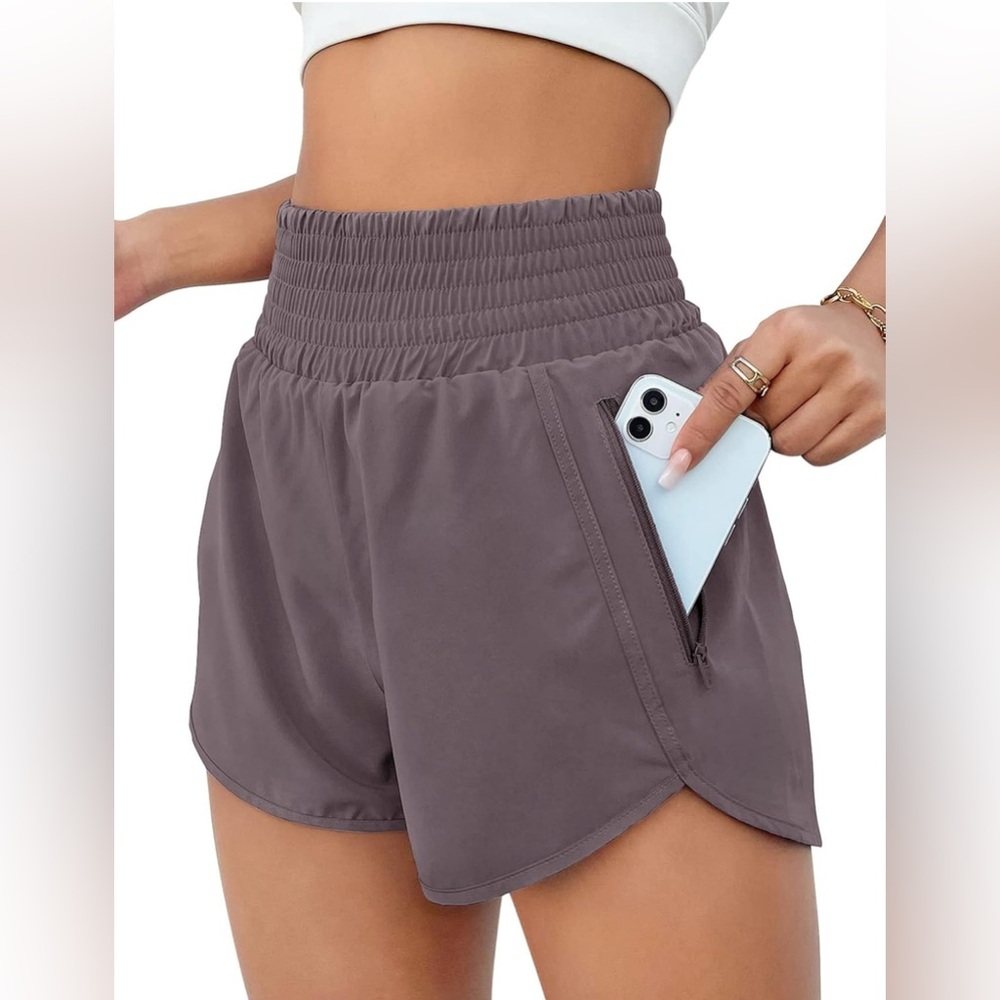 High Waisted Running Shorts With Pocket